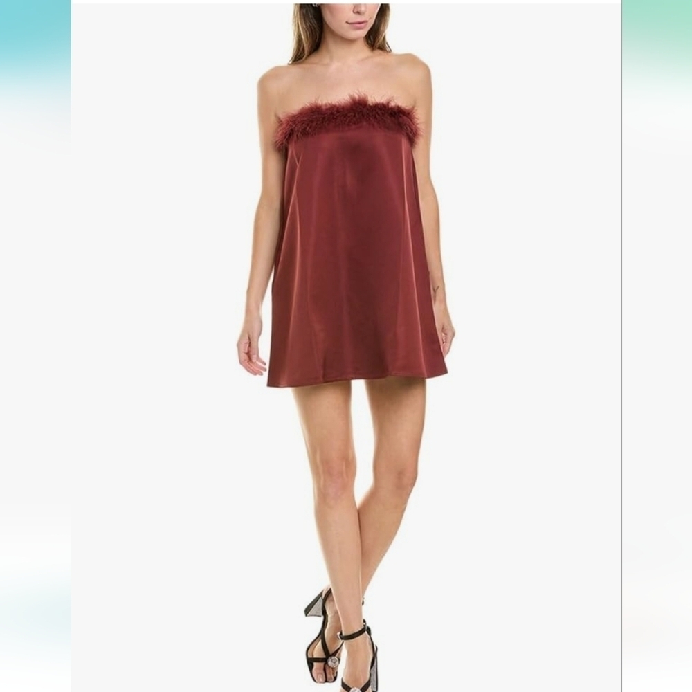 NWT! WeWoreWhat, Strapless Mini Dress, Brown- MSRP $138 - Picture 2 of 12